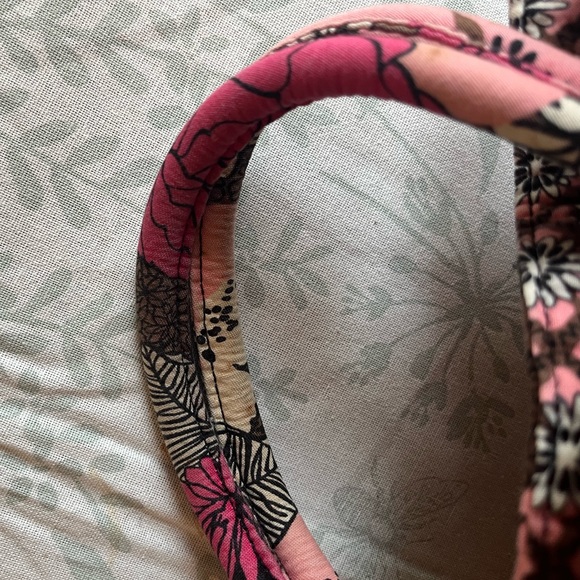 Vera Bradley Retired Mocha Rouge Glenna Small Drawstring Satchel Bag - Picture 11 of 14